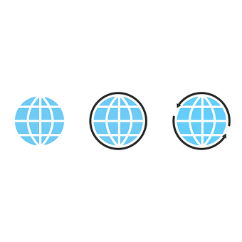 Three World Globe Icons Variations