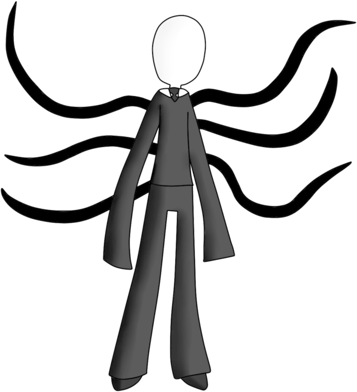 Thumb Image - Cartoon Drawn Slender Man, HD Png Download PNG with transparent background