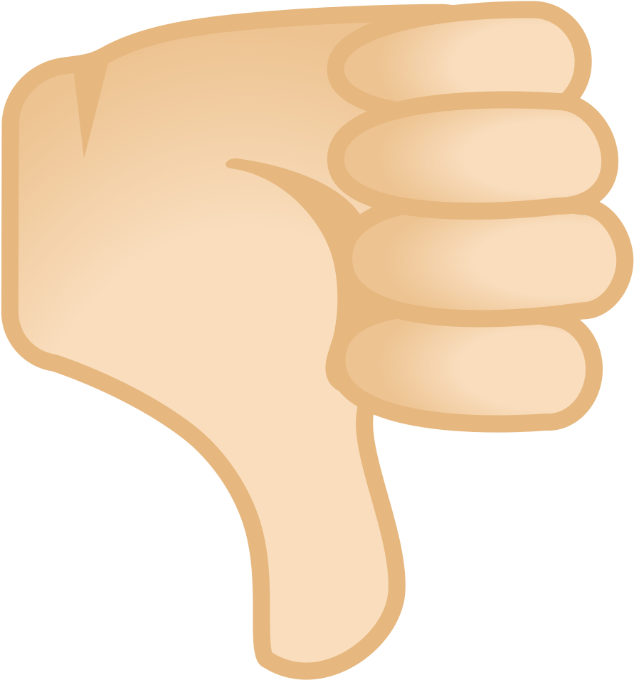 Thumbs Down Light Skin Tone Icon - Thumbs Down Emoji Black Background, HD Png Download PNG with transparent background
