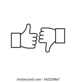 Thumbs Up Down Outline Icon PNG with transparent background