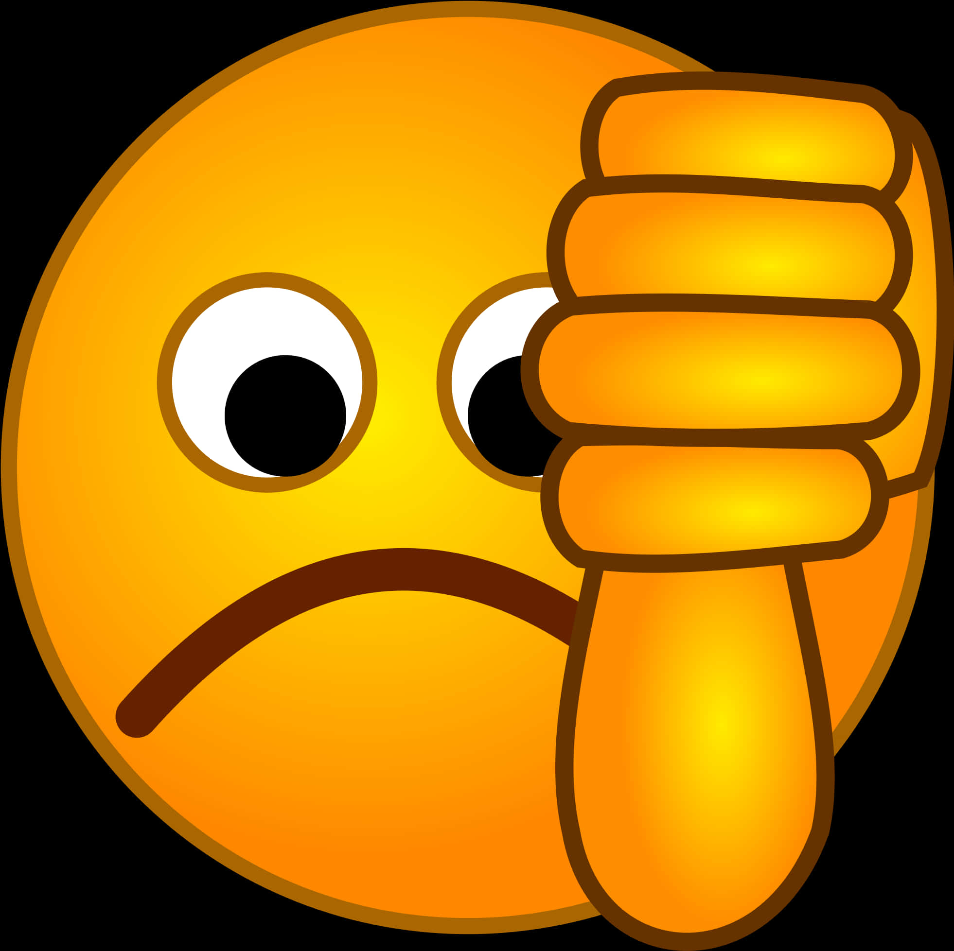 Thumbs Up Emoji Confused Expression PNG with transparent background