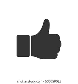 Thumbs Up Icon Silhouette PNG with transparent background