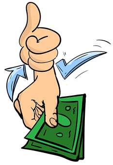 Thumbs Up With Money Illustration PNG with transparent background