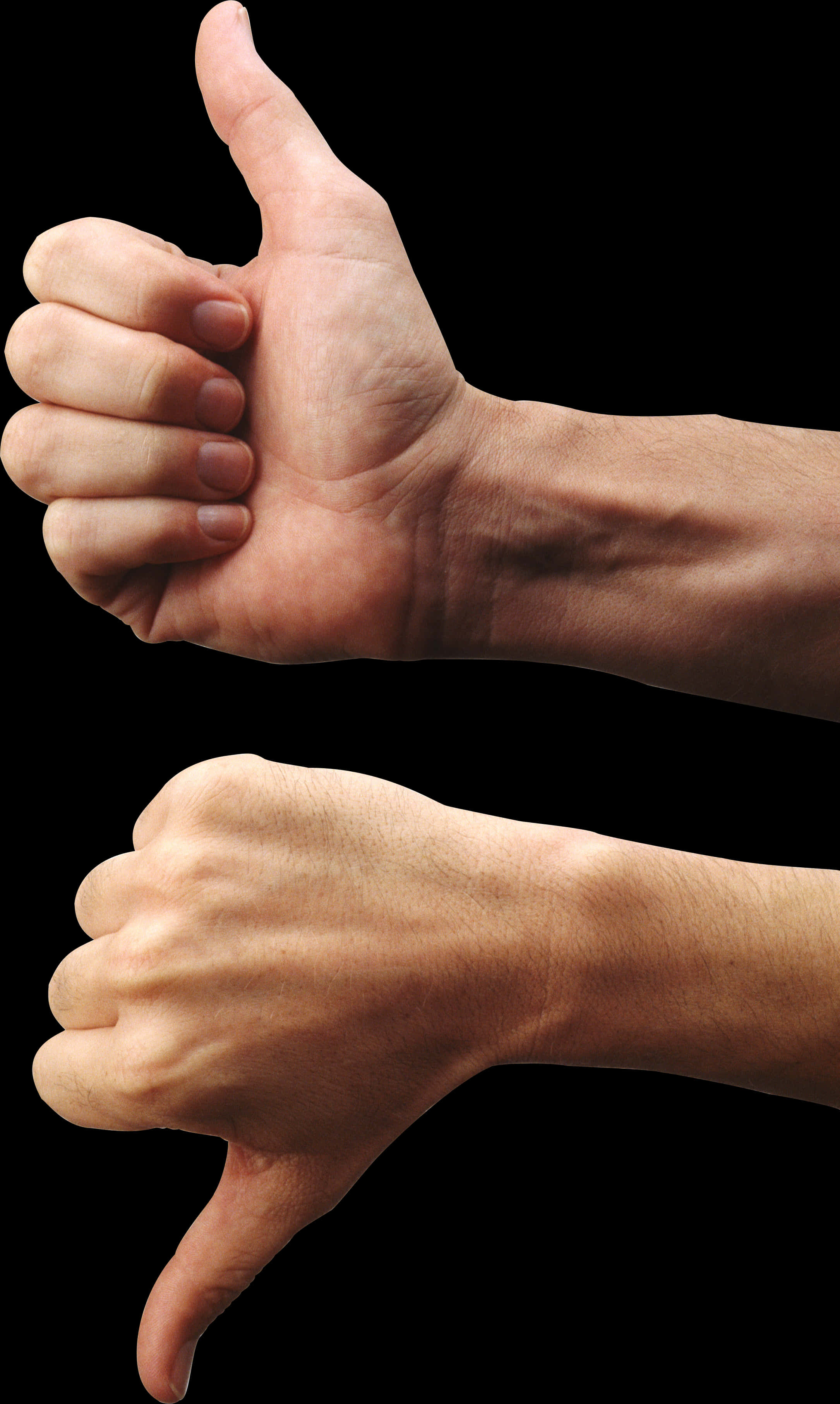 Thumbs Upand Down Gestures PNG with transparent background