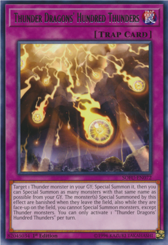 Out Of Stock Sofu En072 - Thunder Dragon Yugioh PNG with transparent background
