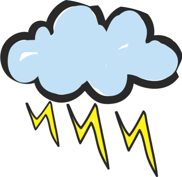 Ftestickers Cloud Lightning Storm Cute - Pogody Czarno Białe, HD Png Download PNG with transparent background
