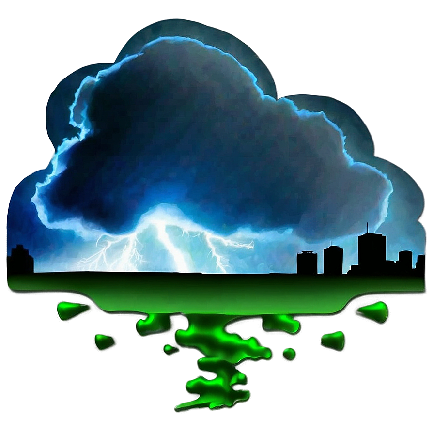 Thunderstorm Over City PNG 06202024 PNG with transparent background