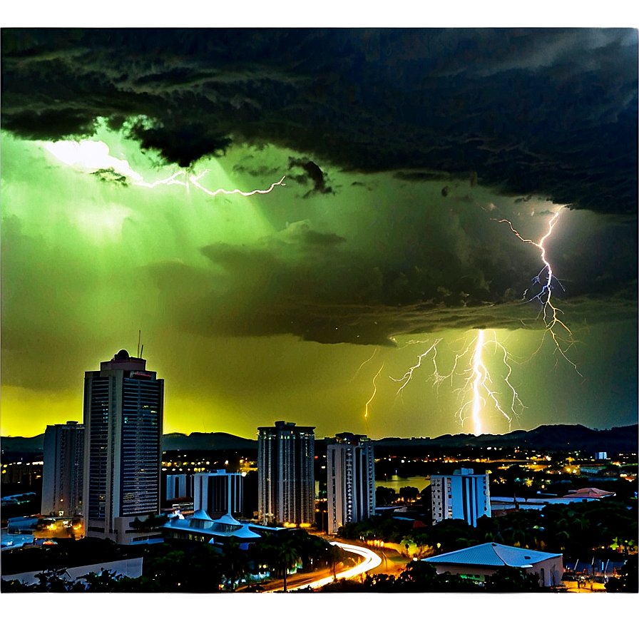 Thunderstorm Over City Png Fob40