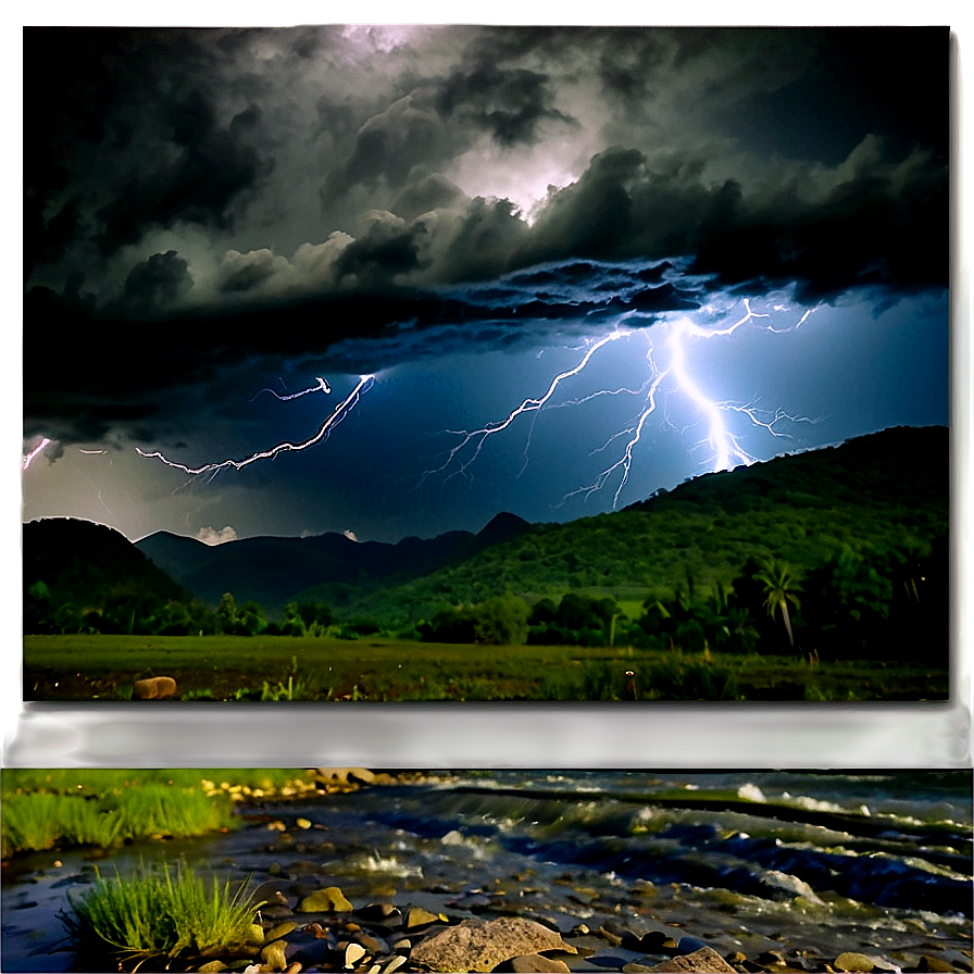 Thunderstorm Over Mountains Png Omn58