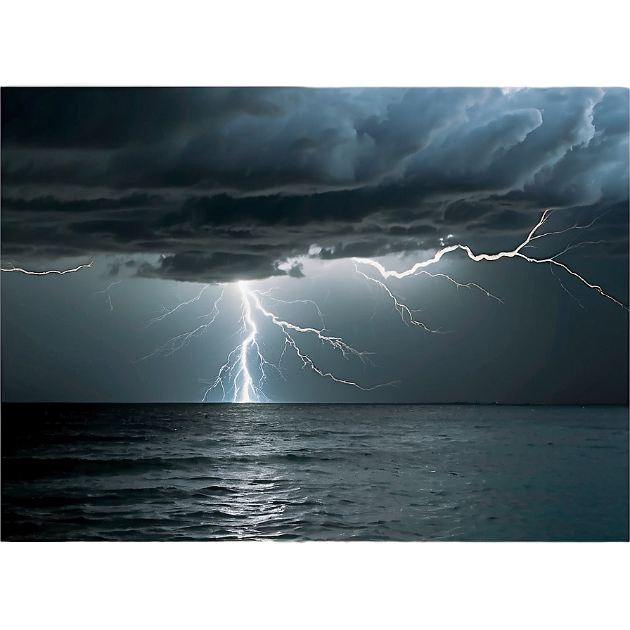 Thunderstorm Over Ocean PNG 06202024 PNG with transparent background