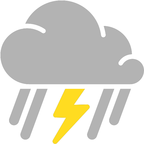 Simple Weather Icons Mixed Rain And Thunderstorms - Scattered Thunderstorm Weather Icon, HD Png Download PNG image with a transparent background, free high-resolution download