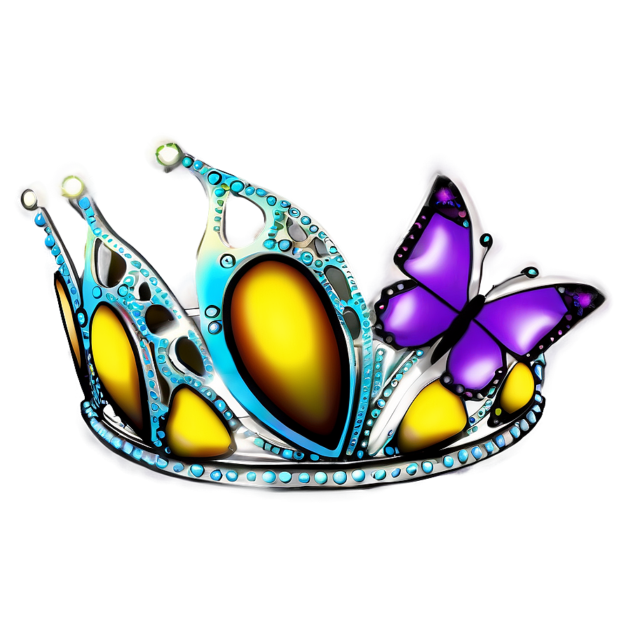 Tiara With Butterflies Png 05252024