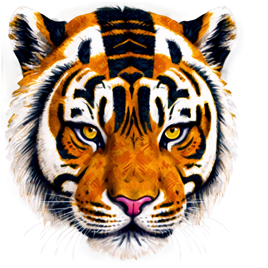 Tiger Face In Tribal Style Png 06252024