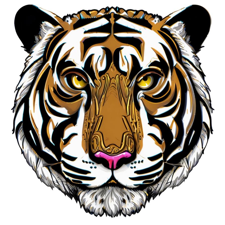 Tiger Face In Tribal Style Png Qbn67