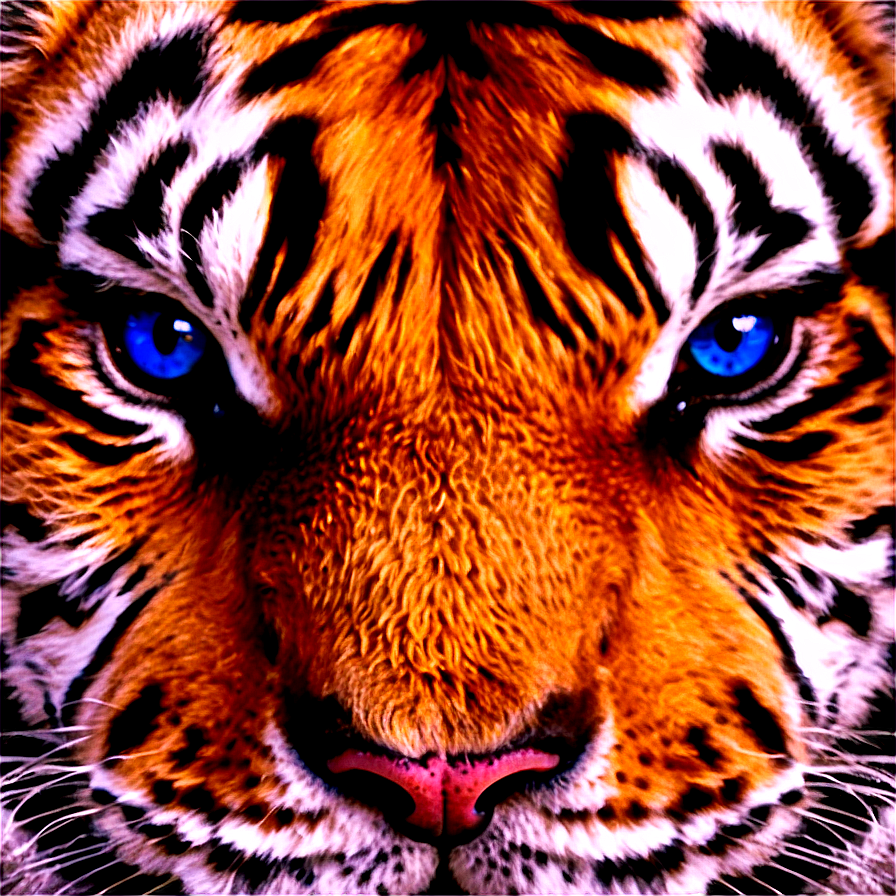 Tiger Face With Blue Eyes Png Fxp88