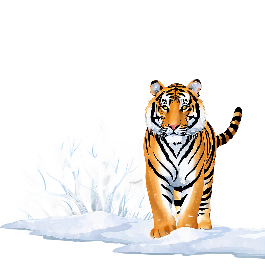 Tiger In Snow Png 05032024