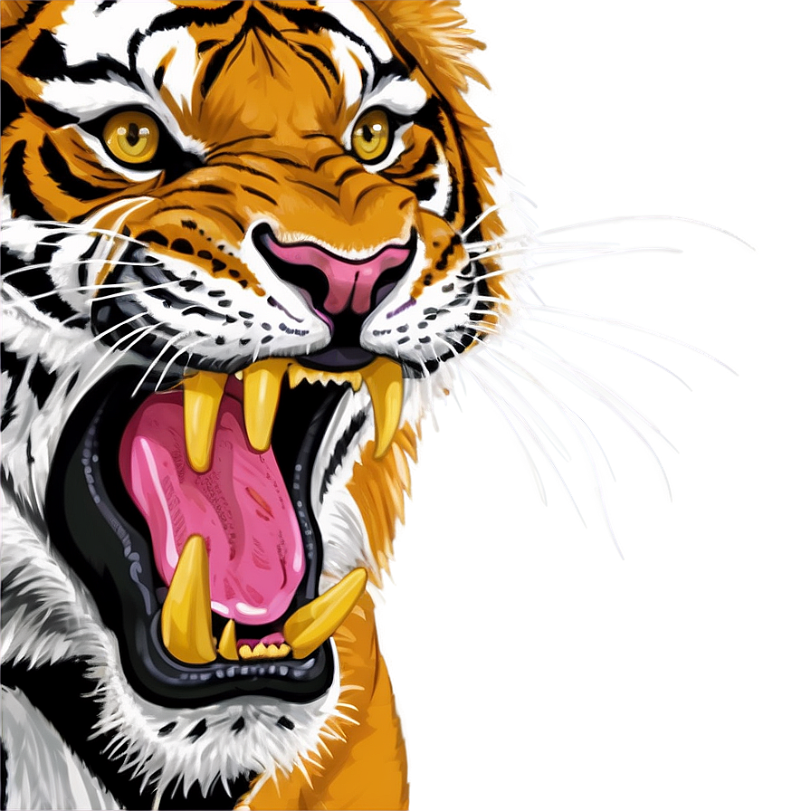 Tiger Roar Illustration Png Vqo38