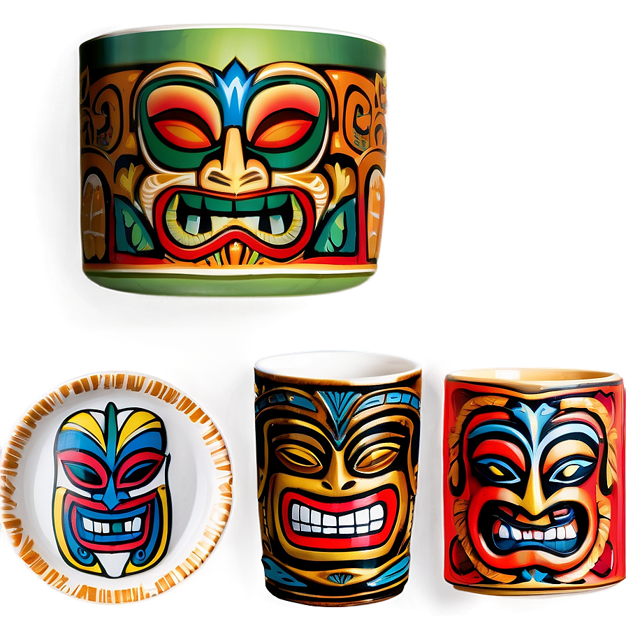 Tiki Themed Dinnerware Png 06132024