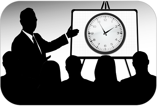 Time Management Presentation Silhouette PNG with transparent background