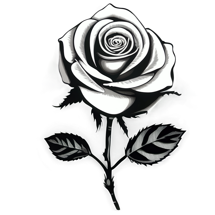 Timeless Rose Black And White Png 80