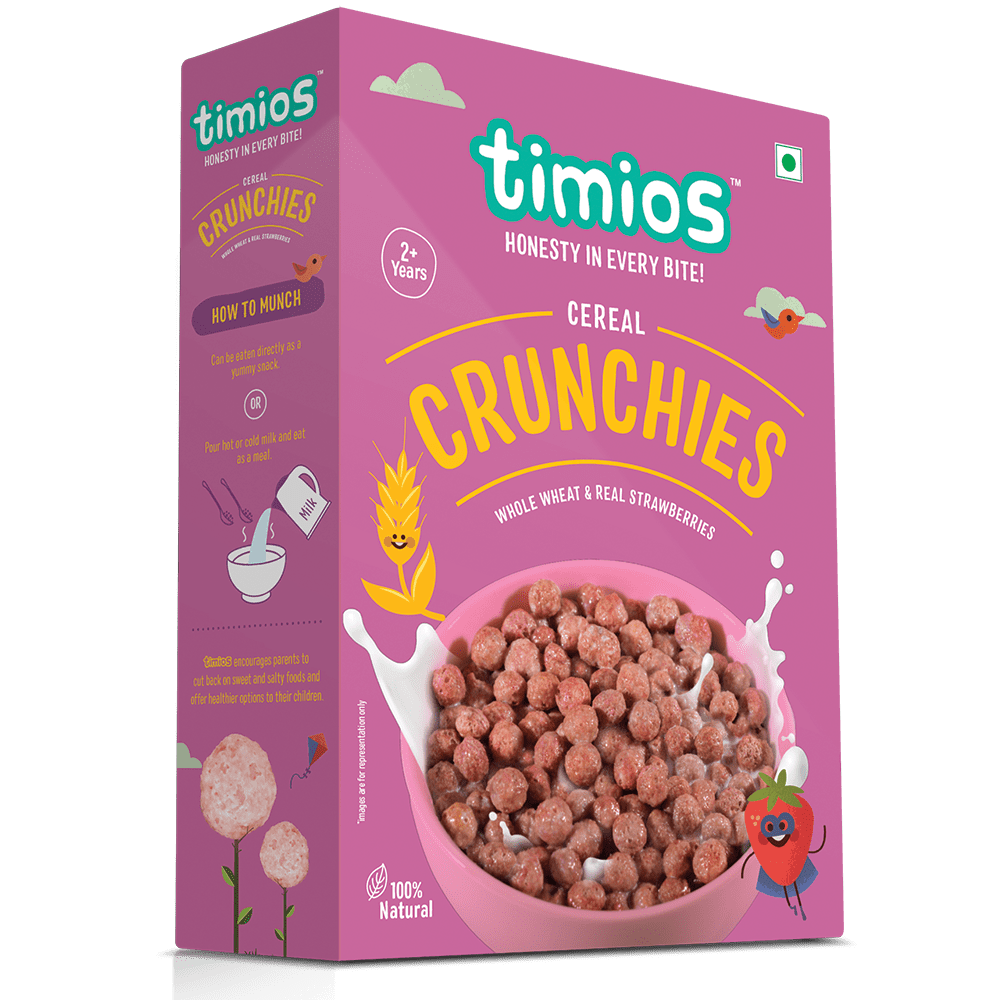 Timios Cereal Crunchies Box Design PNG image with a transparent background, free high-resolution download