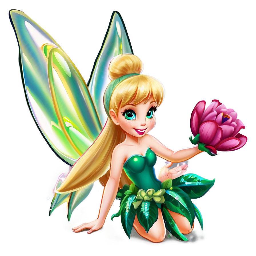 Tinkerbell and Flowers PNG 06112024 PNG with transparent background