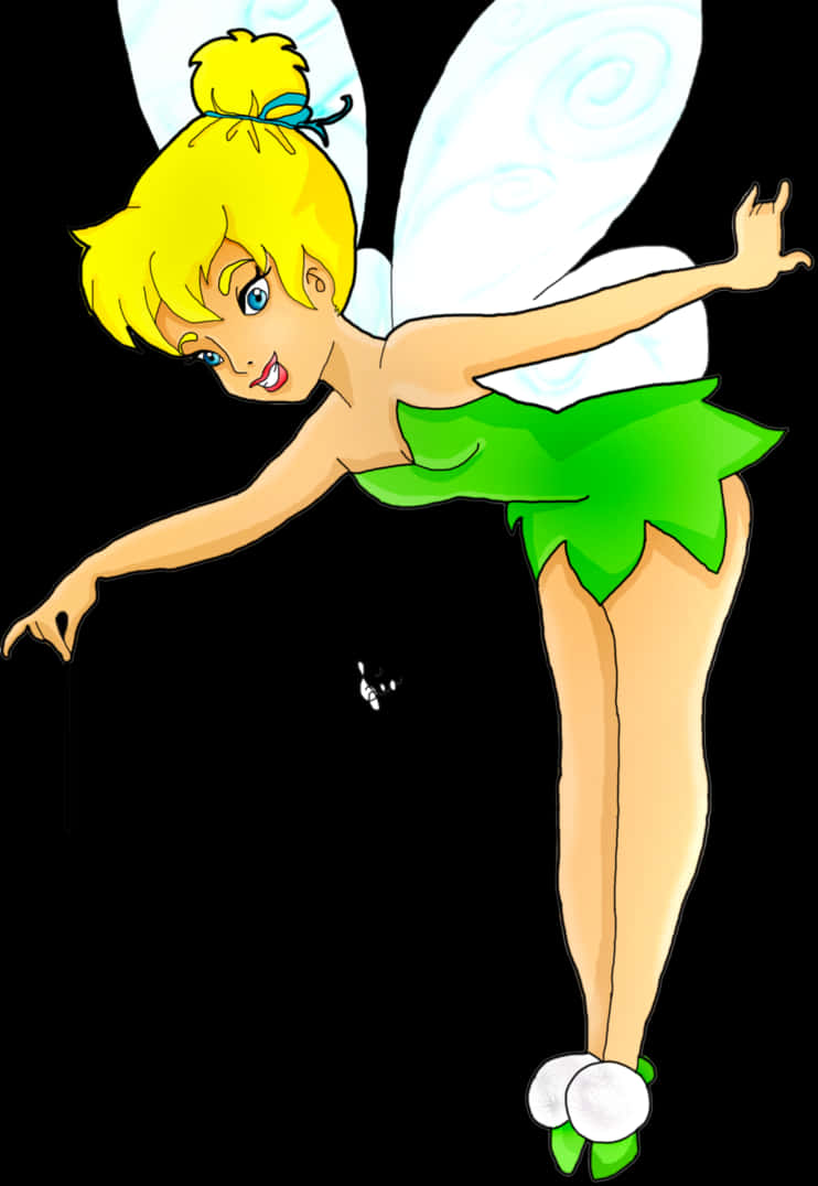 Tinkerbell Flying Pose PNG with transparent background