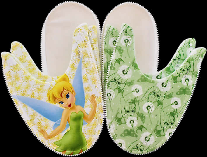 Tinkerbell Slippers Design PNG with transparent background