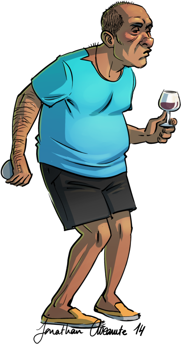 Tipsy Man Holding Wine Glass