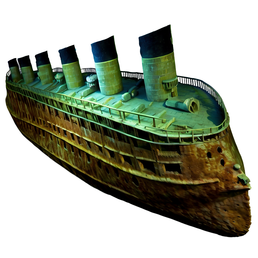 Titanic Underwater Wreck PNG 05212024 PNG with transparent background