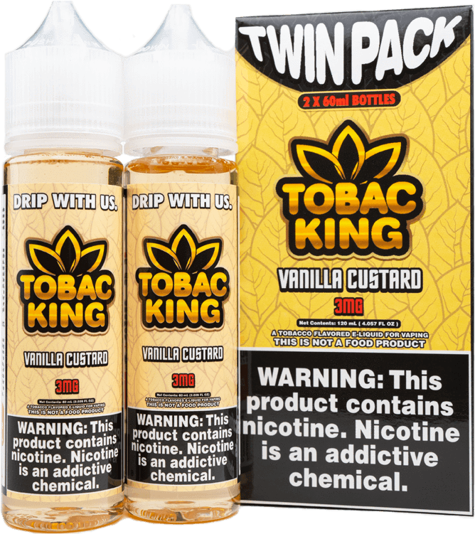 Tobac King Vanilla Custard Vape Juice Twin Pack