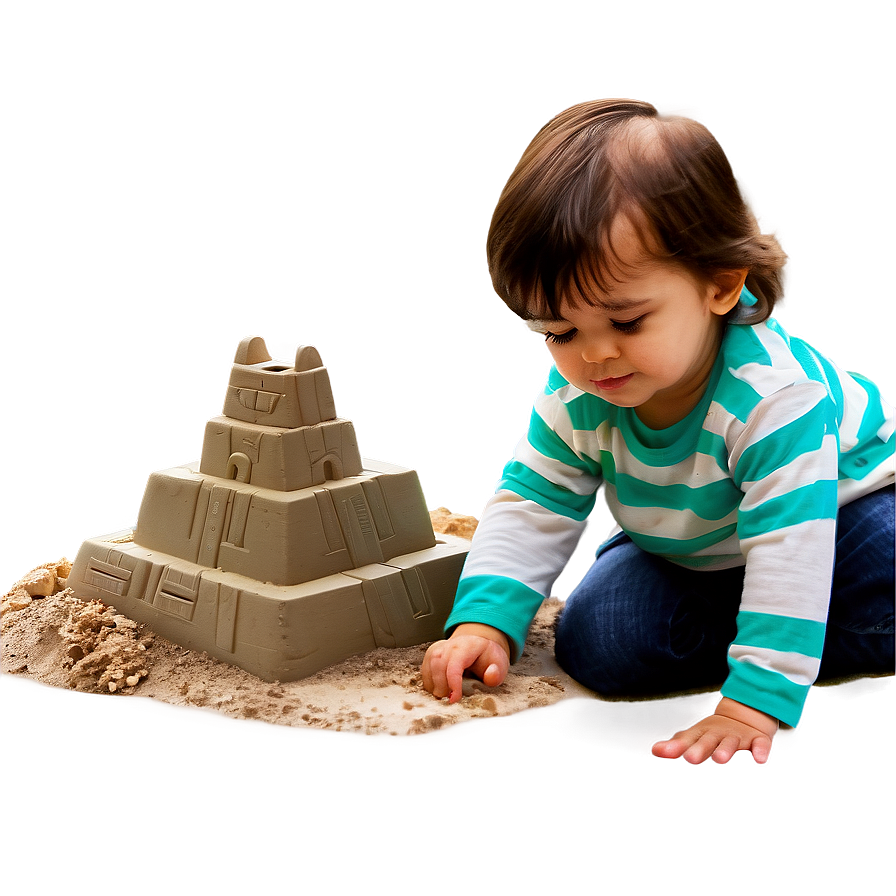 Toddler And Sandcastle Png 06112024