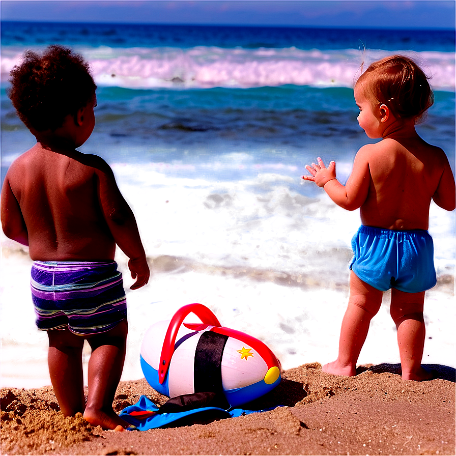 Toddler at Beach PNG cym PNG with transparent background