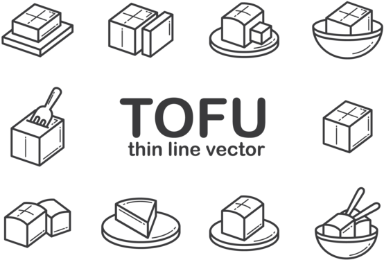 Tofu Icon Set Vector