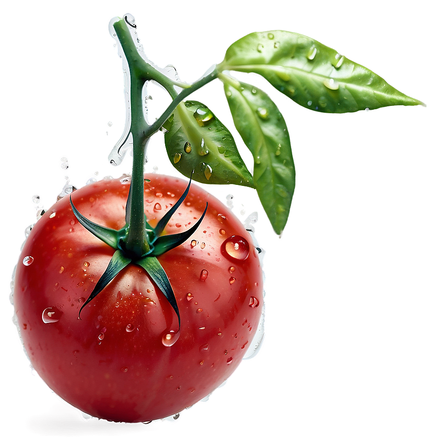 Tomato With Water Drops Png Skv19