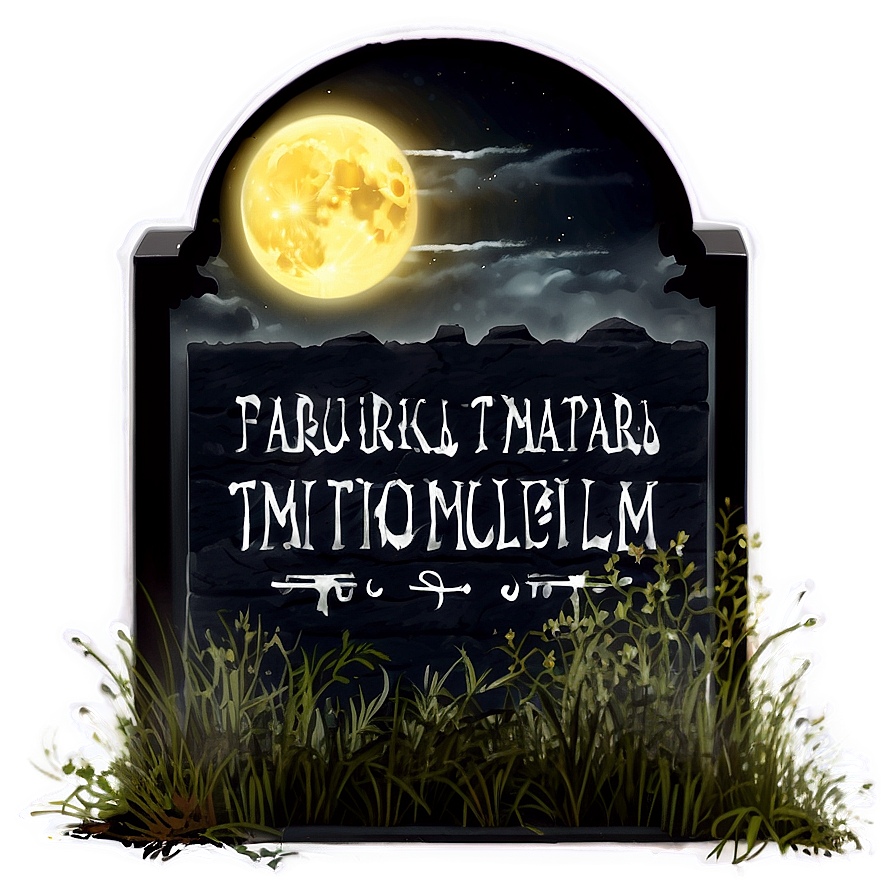 Tombstone In Moonlight Png Yle65