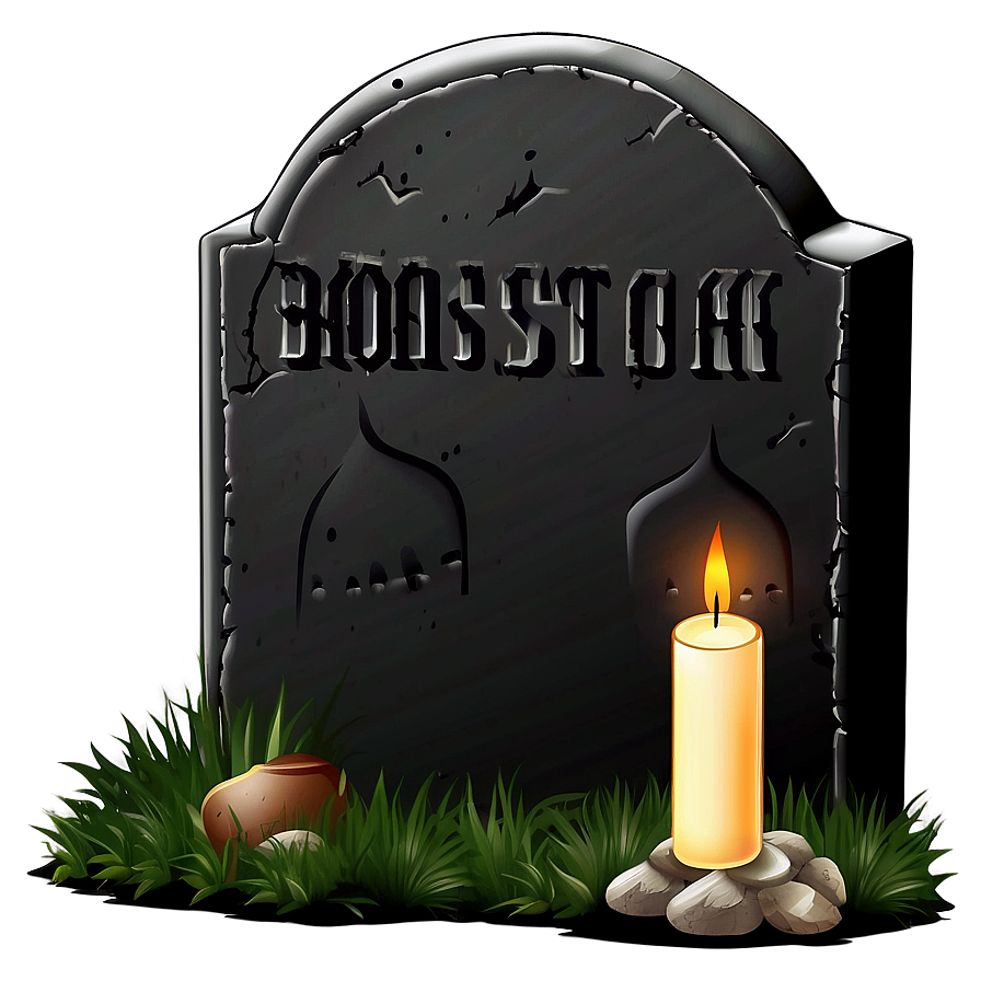 Tombstone With Candle Png 05252024