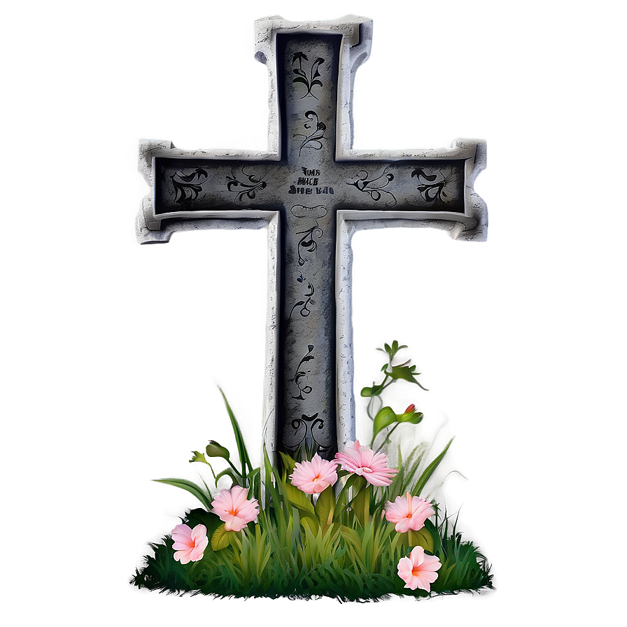 Tombstone With Cross Png 05252024