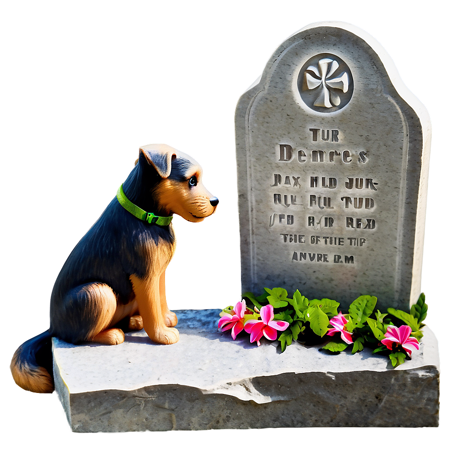 Tombstone With Dog Png 05252024