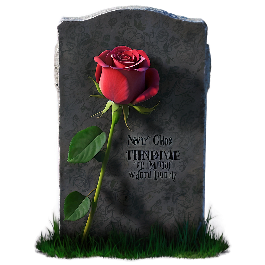 Tombstone With Rose Png 05252024