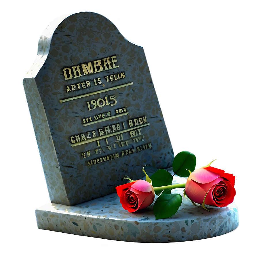 Tombstone With Rose Png Cxn7