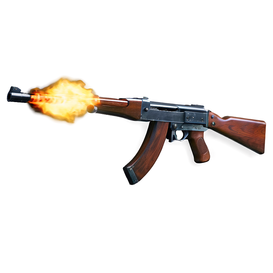 Tommy Gun With Muzzle Flash Png Ujv10