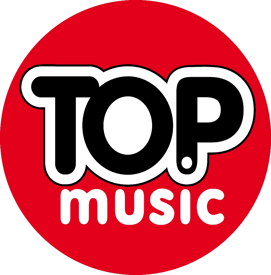 Top Music Logo Red Background