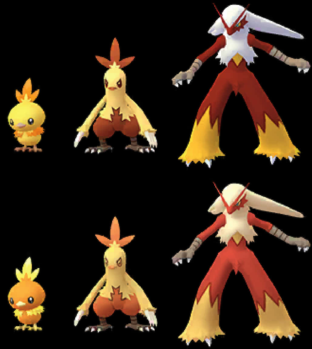 Torchic Combusken Blaziken Evolution Set