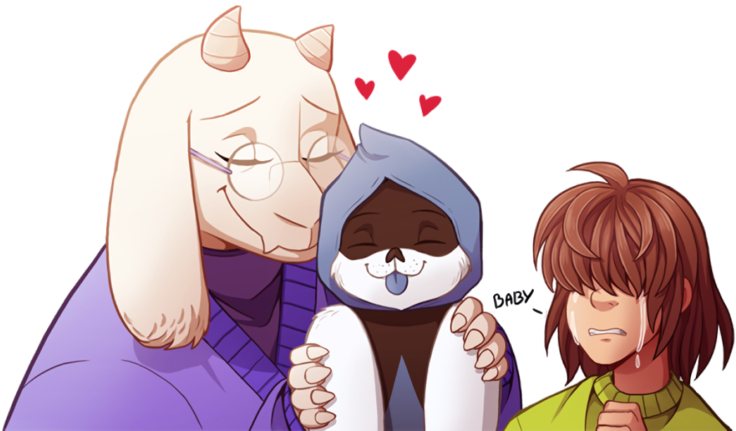 Toriel Hugging Monster Kid Fanart