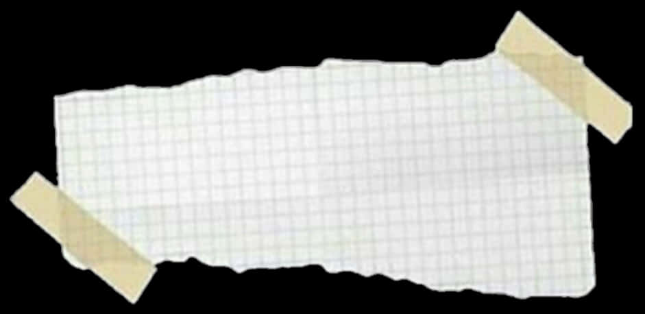 Torn Grid Paperwith Tape PNG image with a transparent background, free high-resolution download