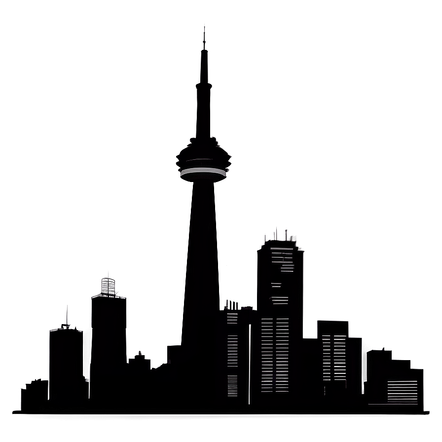Toronto Skyline Silhouette PNG ron PNG with transparent background