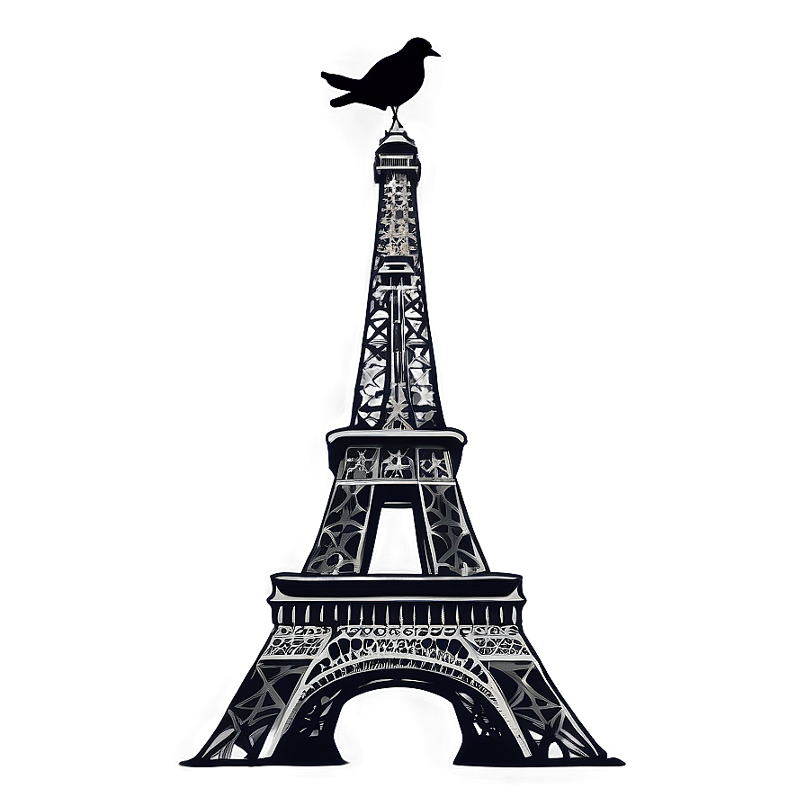 Torre Eiffel And Flying Birds Png Rji65