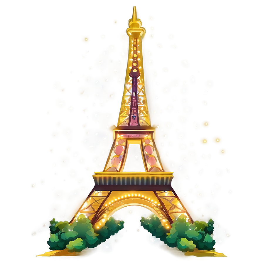 Torre Eiffel Glittering At Night Png 40