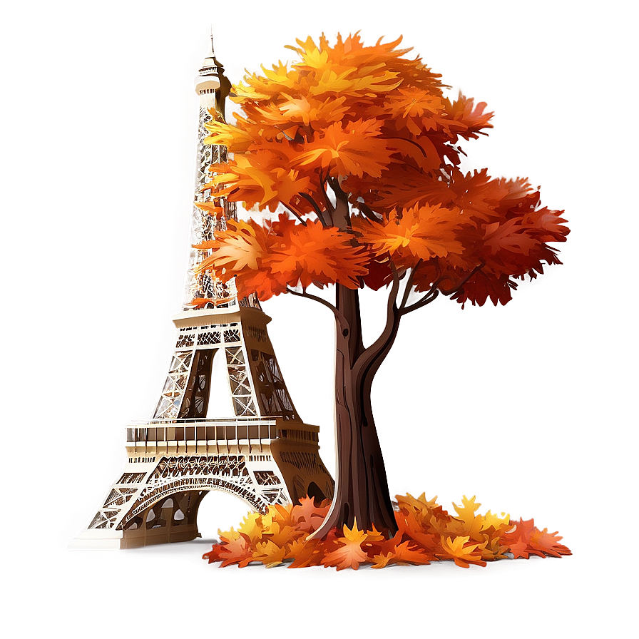 Torre Eiffel In Autumn Colors Png Imu